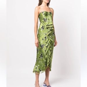 Cinq a Sept - Elise silk strapless wildflower tassel dress size 4